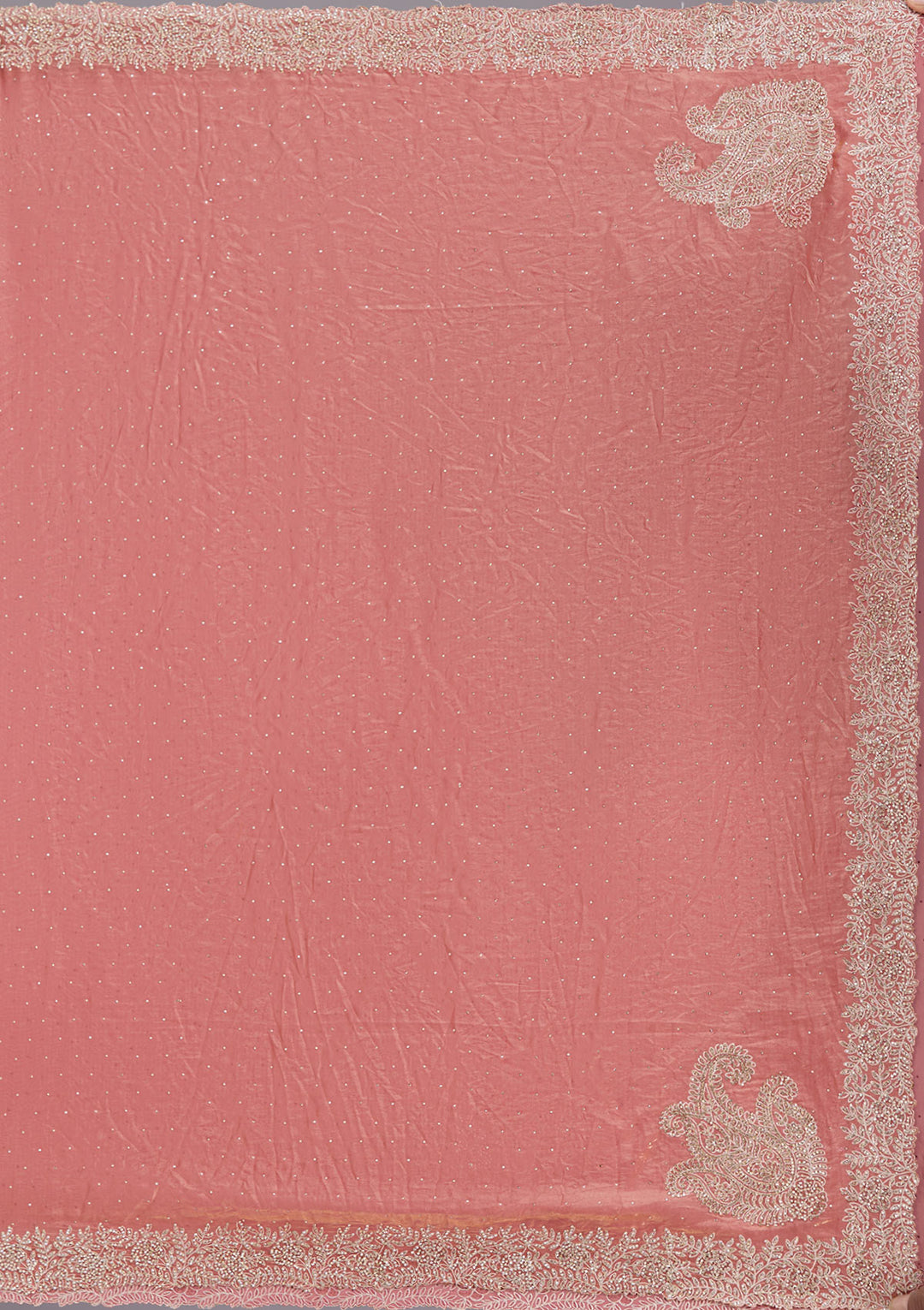 Rust Stonework (Gold) Tissue Saree