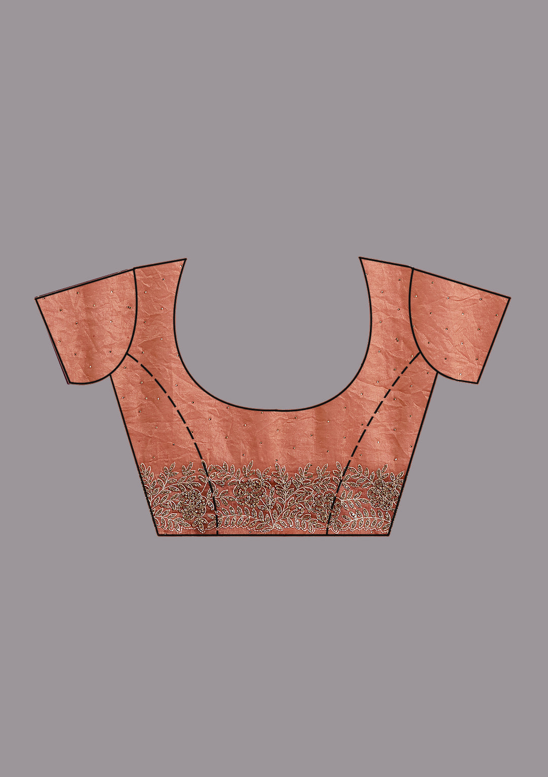 Rust Stonework (Gold) Tissue Saree