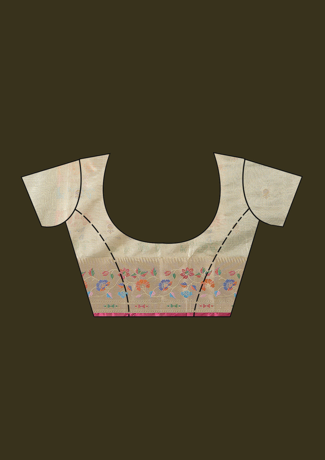 Cream Zariwork (Gold) Banarasi Silk Saree