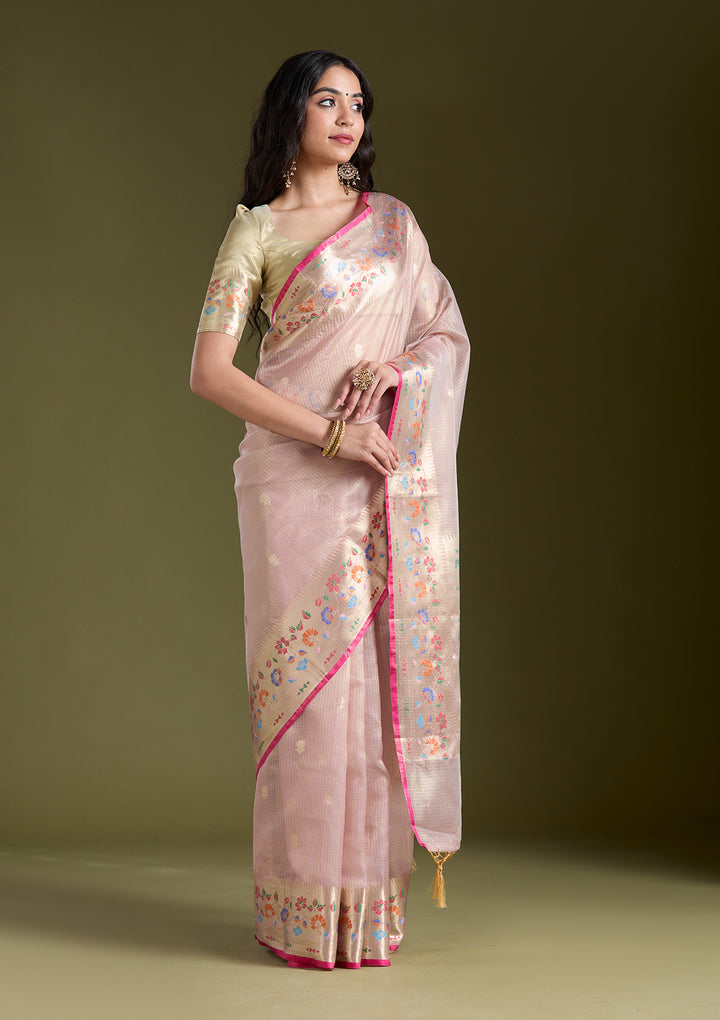 Lavender Zariwork (Gold) Banarasi Silk Saree