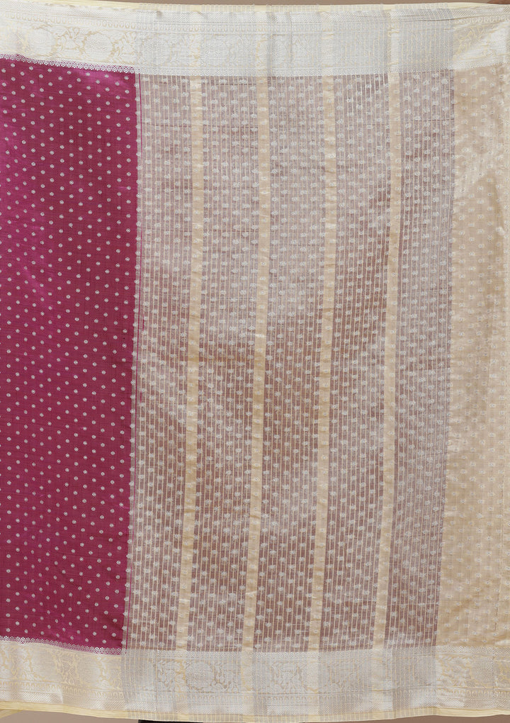Wine Zariwork (Silver) Tussar Silk Saree