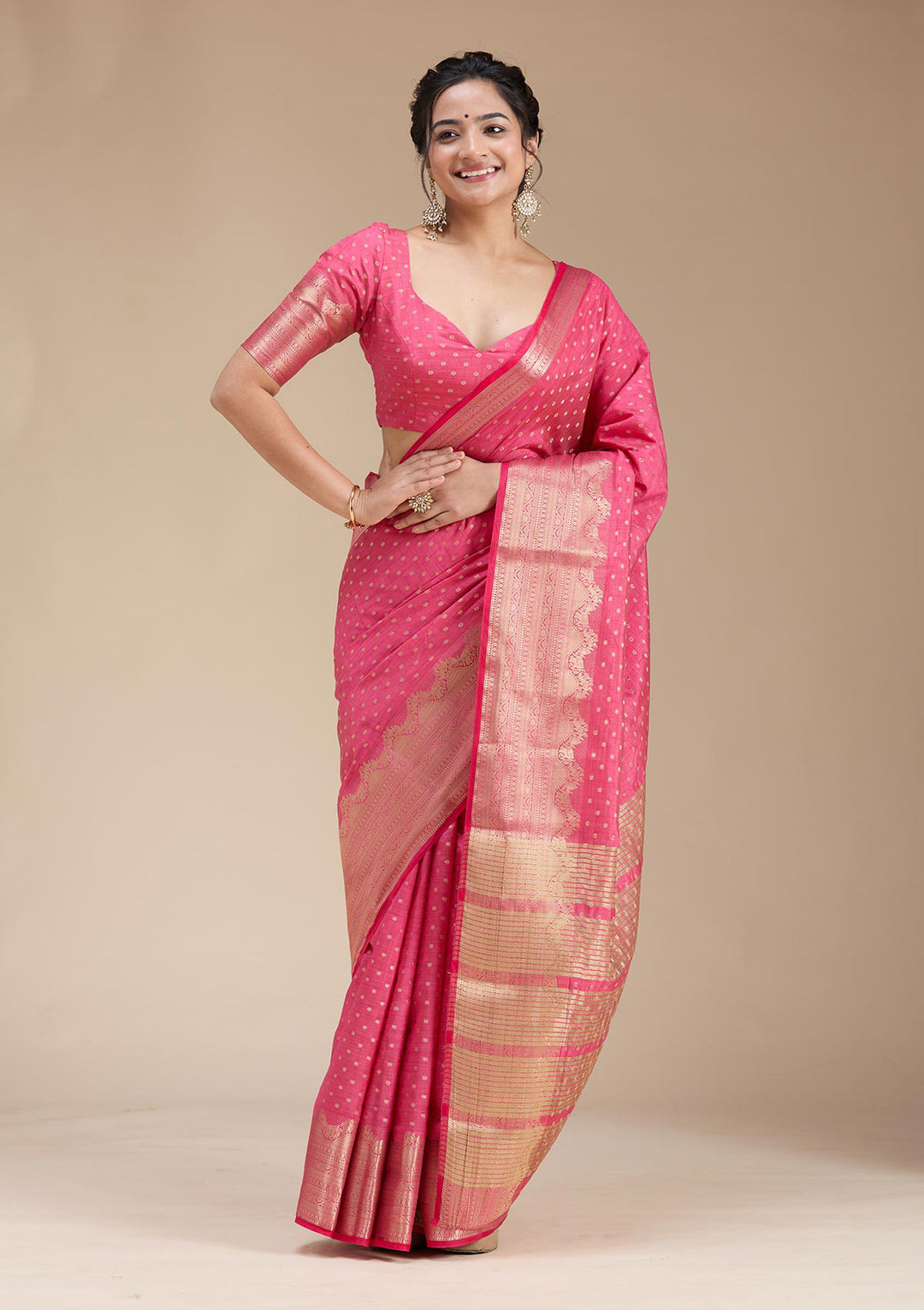 Pink Kanjivaram Silk Saree