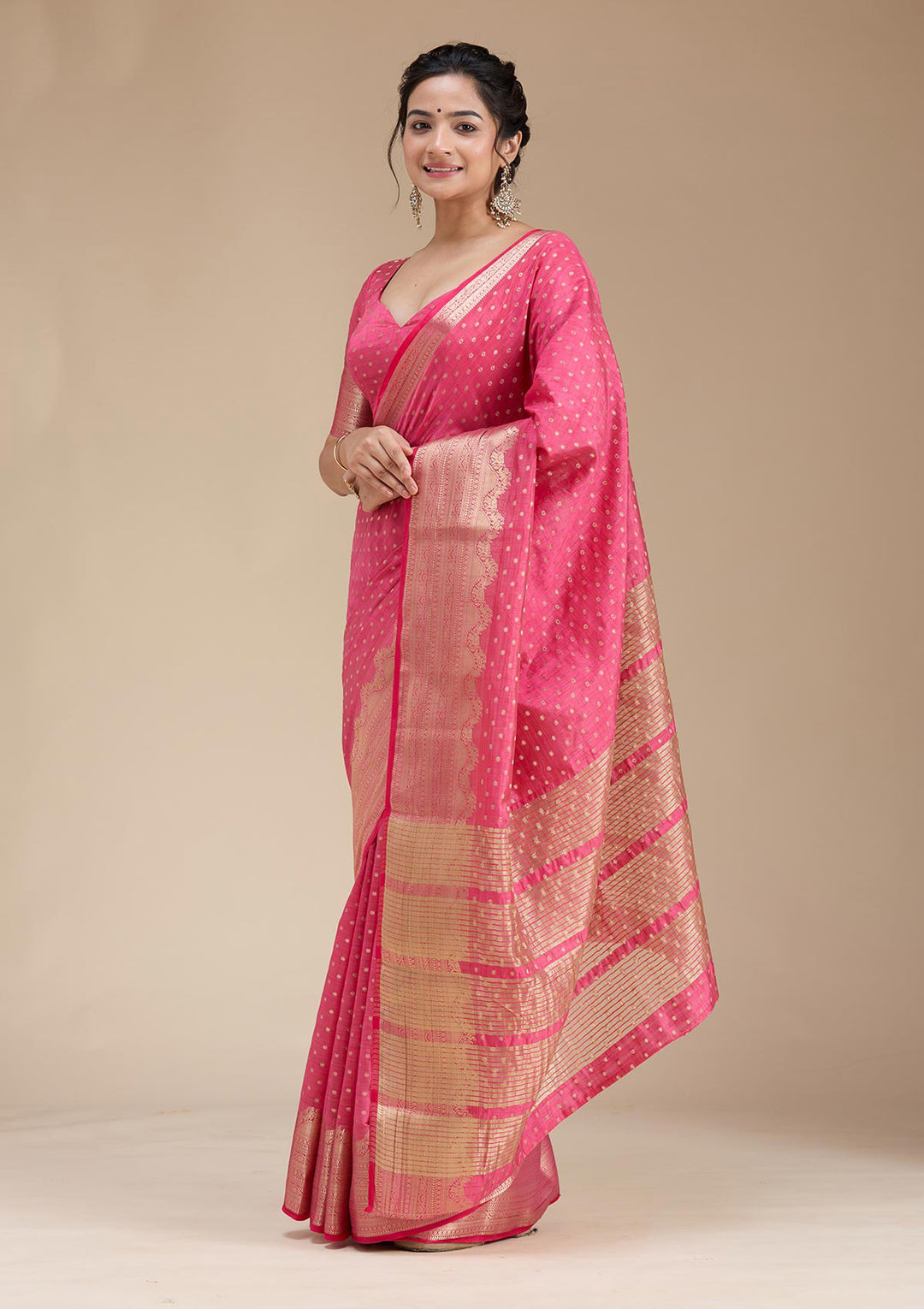 Pink Kanjivaram Silk Saree