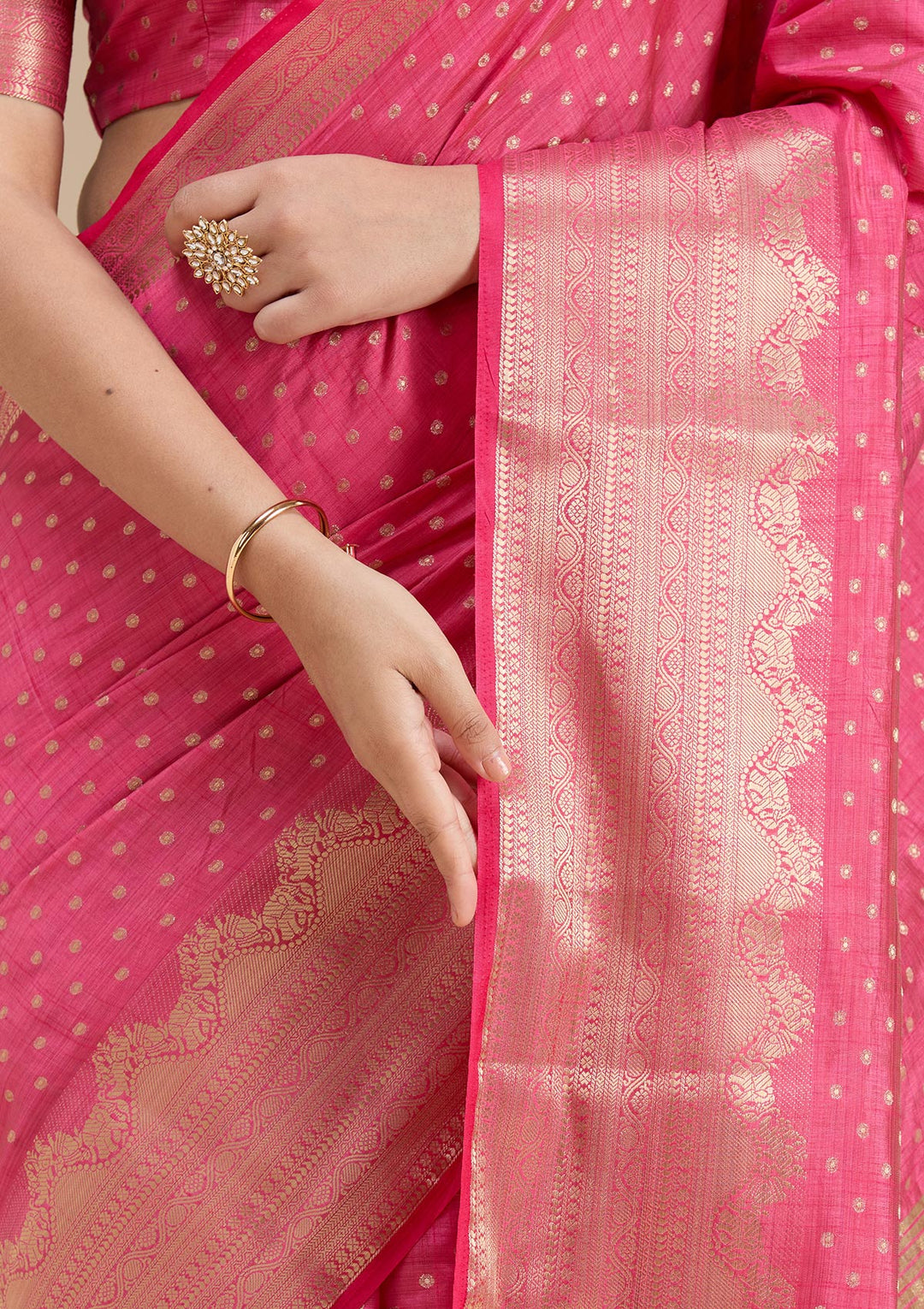 Pink Kanjivaram Silk Saree