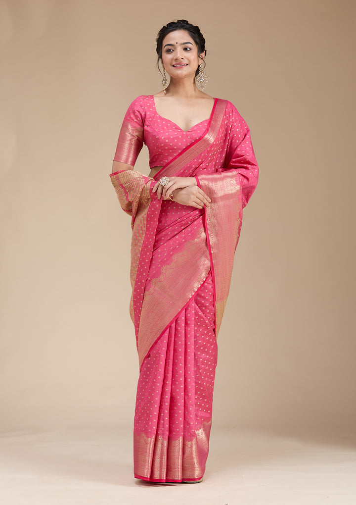 Pink Kanjivaram Silk Saree