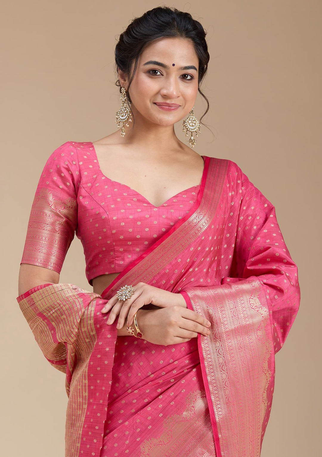 Pink Kanjivaram Silk Saree