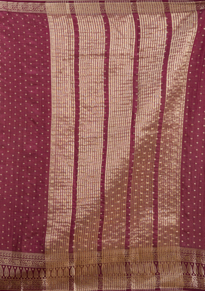Maroon Zariwork (Gold) Silk Silk_Saree