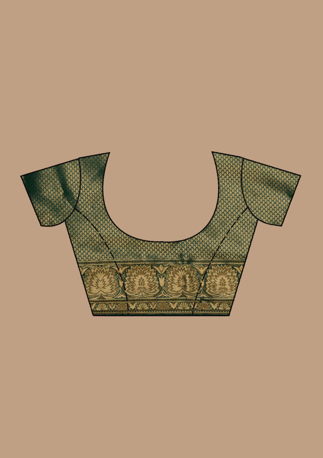 Bottle Green Banarasi Silk Saree