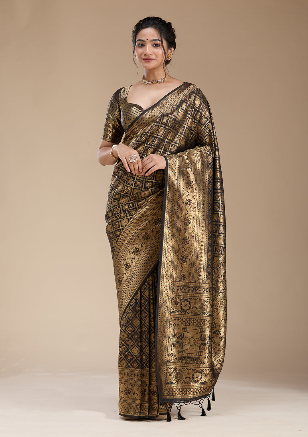 Black Banarasi Silk Saree