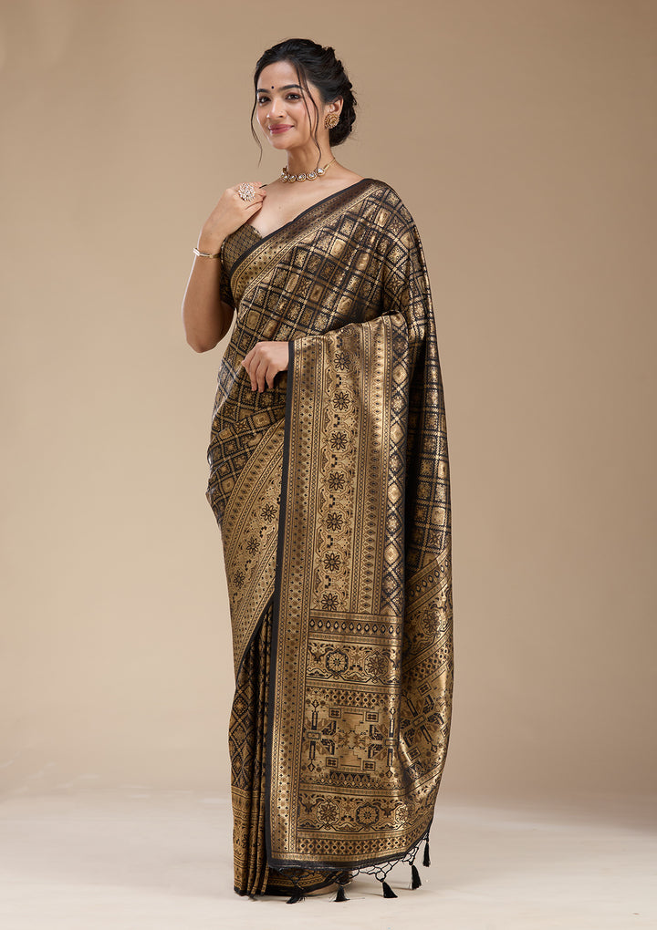 Black Banarasi Silk Saree