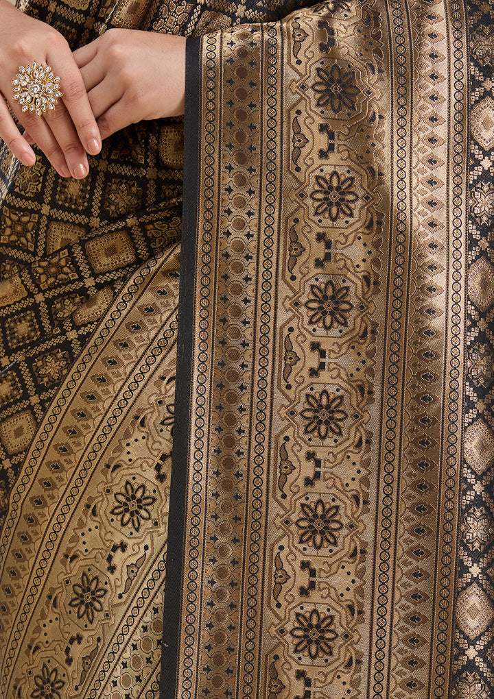 Black Banarasi Silk Saree