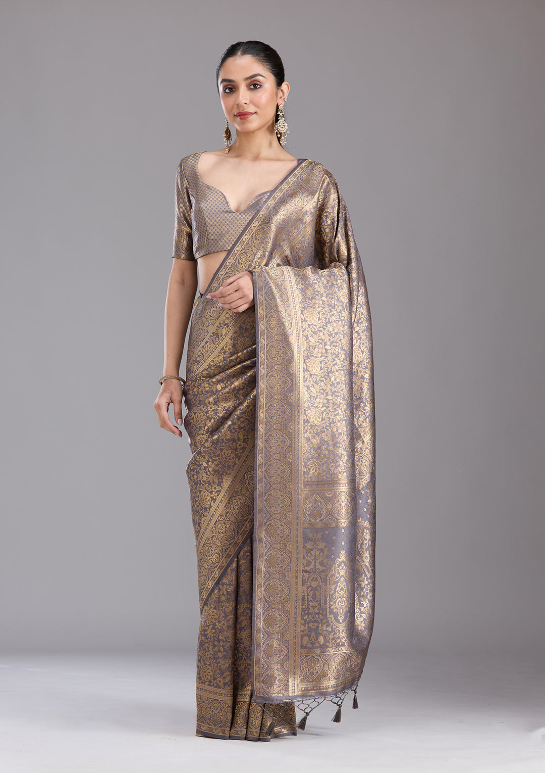 Lavender Zariwork Art Silk Saree