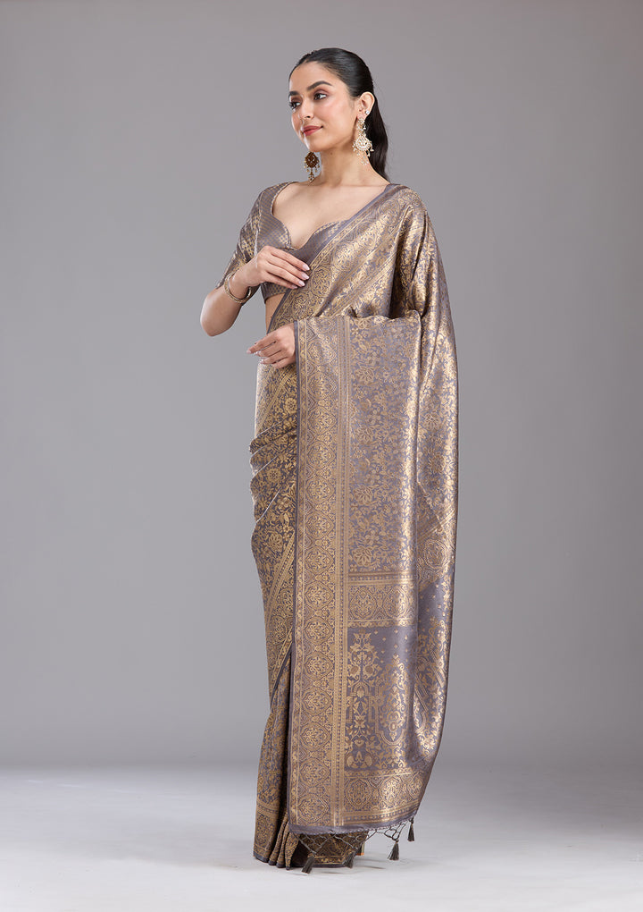 Lavender Zariwork Art Silk Saree