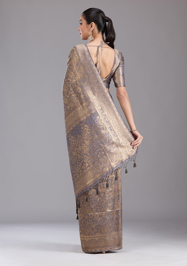 Lavender Zariwork Art Silk Saree