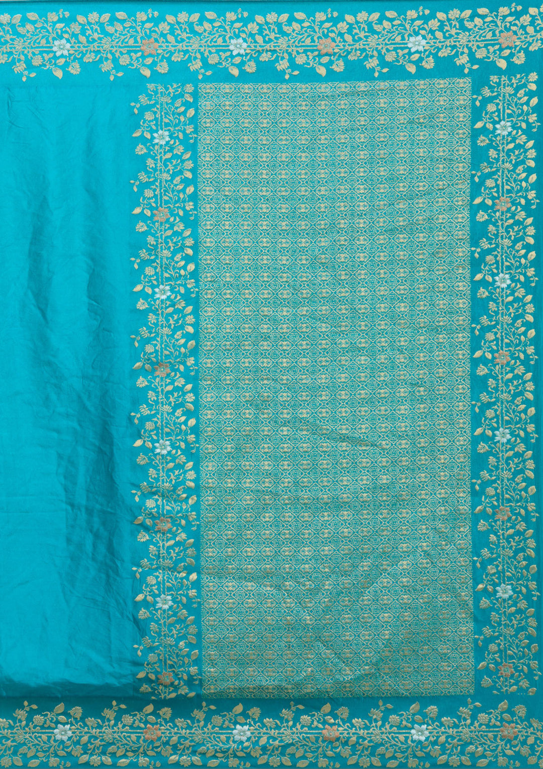 Peacock Blue Banarasi Silk Saree