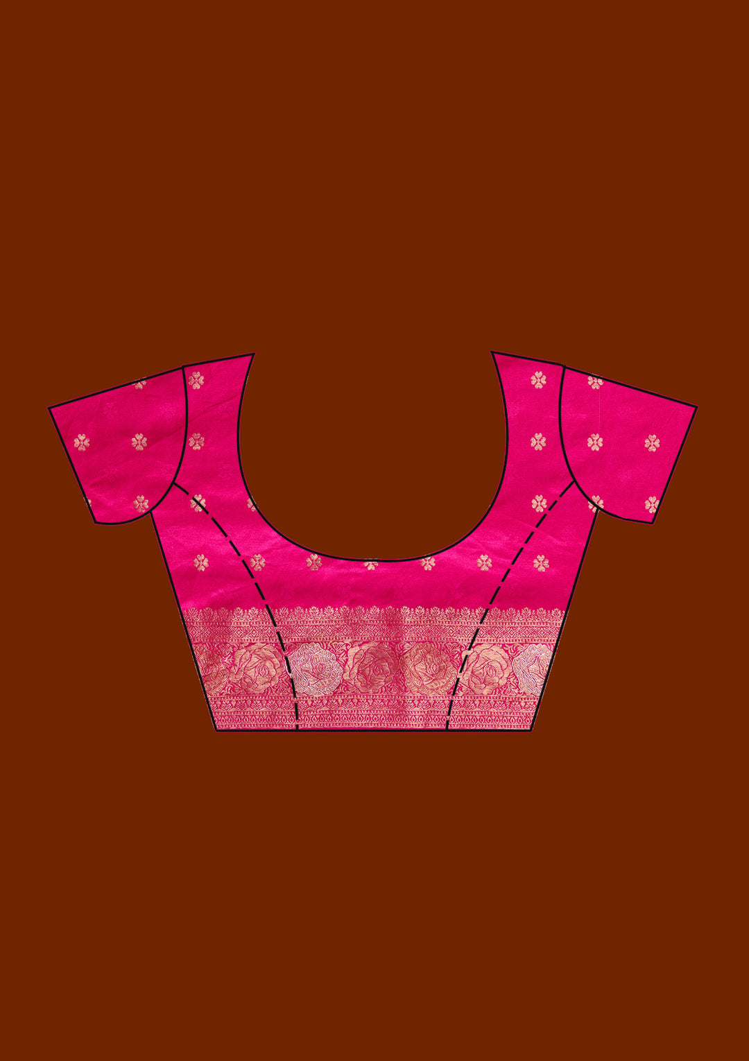 Rani Pink Zariwork Crepe Silk Saree