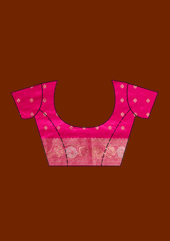 Rani Pink Zariwork Crepe Silk Saree