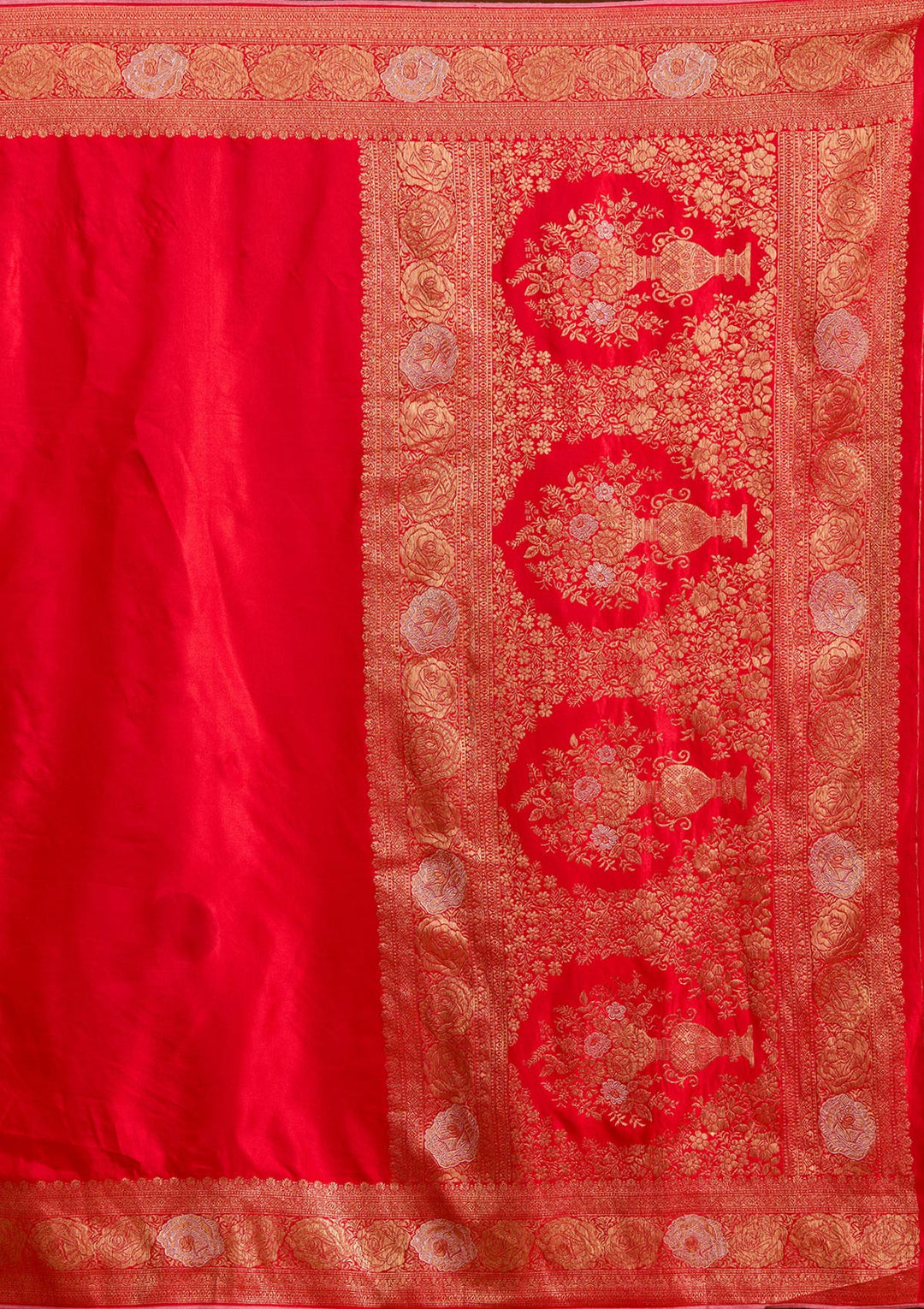 Red Zariwork Crepe Silk Saree
