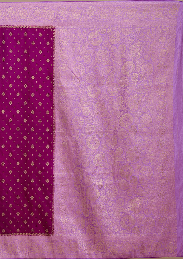 Purple Banarasi Satin Silk_Saree