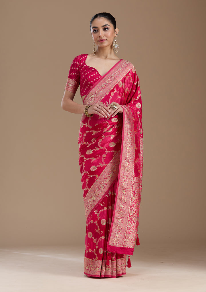 Beige Banarasi Satin Silk_Saree