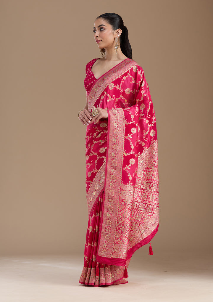 Beige Banarasi Satin Silk_Saree