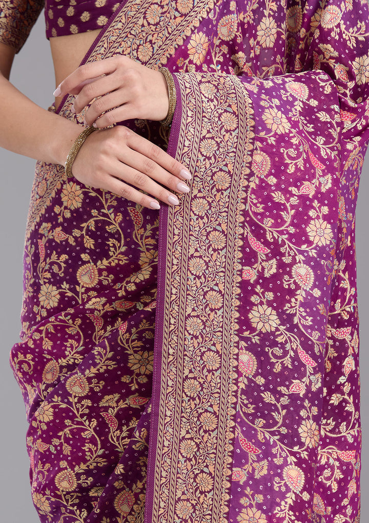 Purple Banarasi Silk Saree