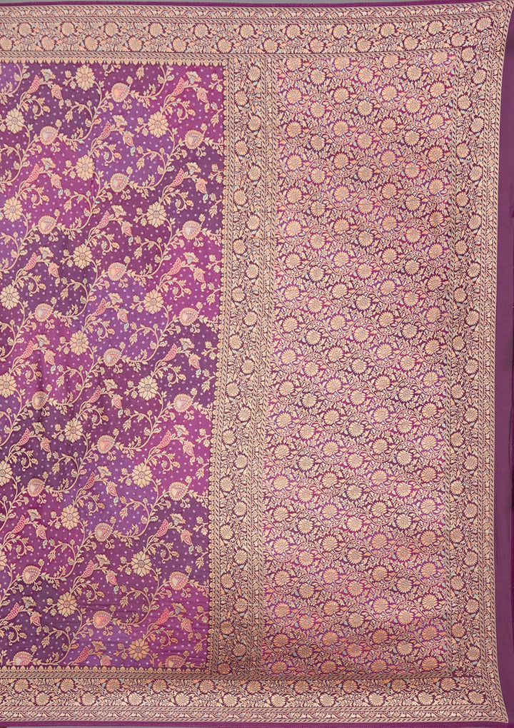 Purple Banarasi Silk Saree