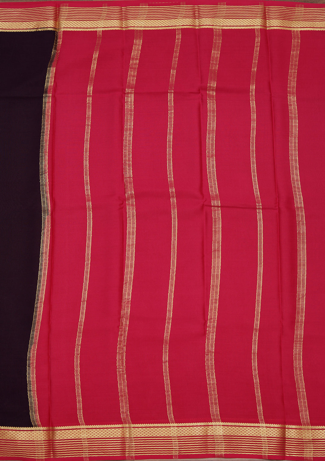 Navy Blue Zariwork Pure Crepe Silk Saree