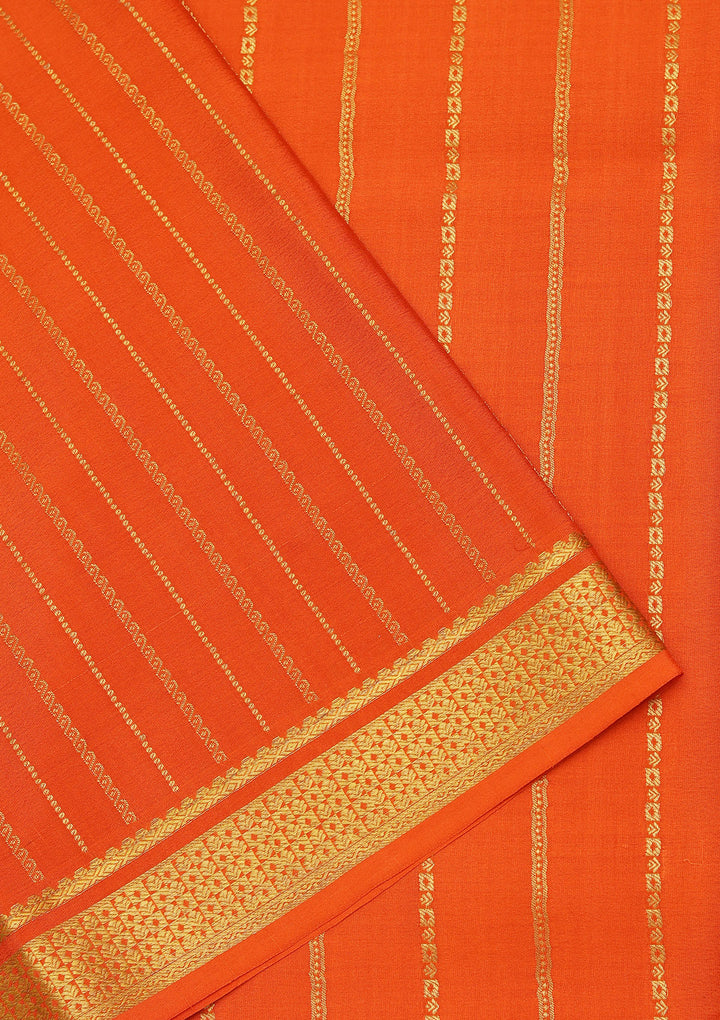 Orange Zariwork Pure Crepe Silk_Saree