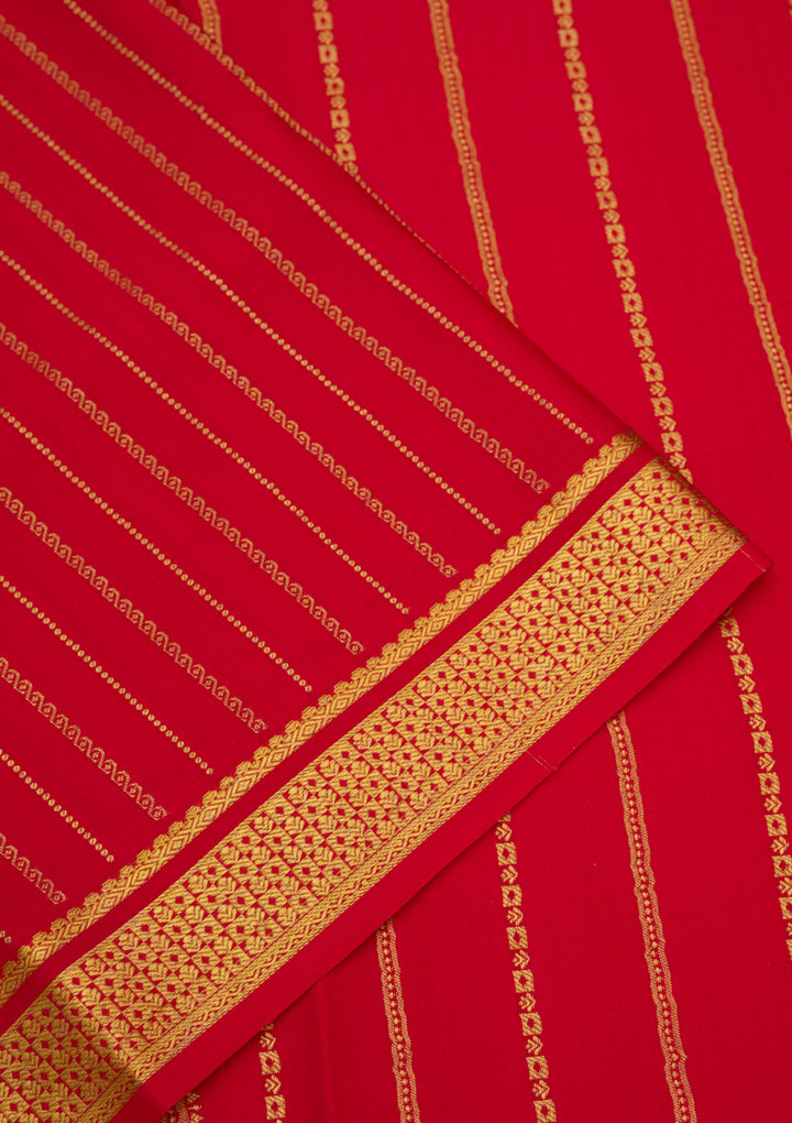 Red Zariwork Pure Crepe Silk Saree