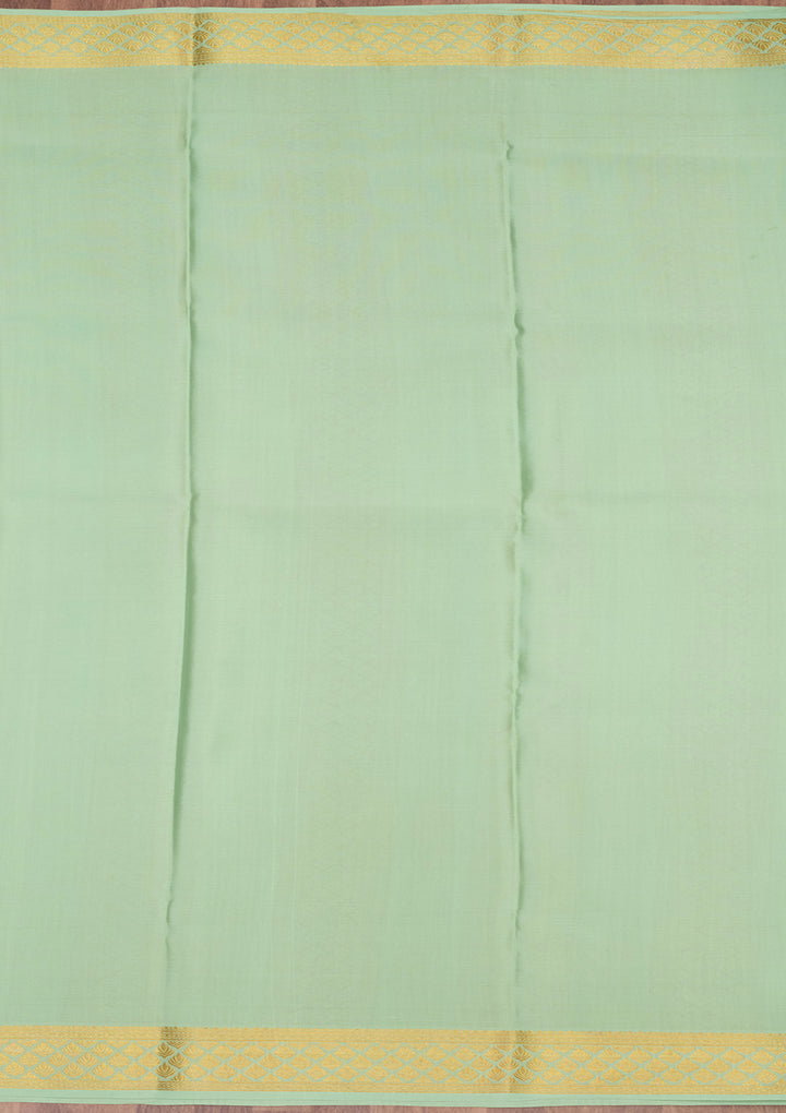 Sea Green Zariwork Pure Crepe Silk Saree