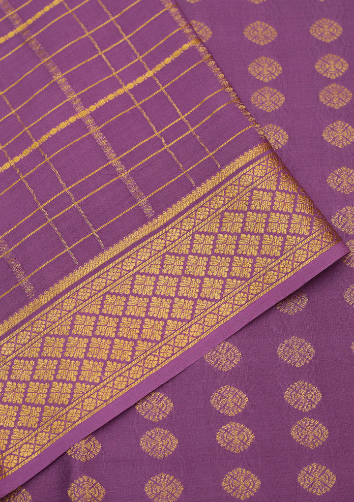 Light Lavender Zariwork Pure Crepe Silk Saree