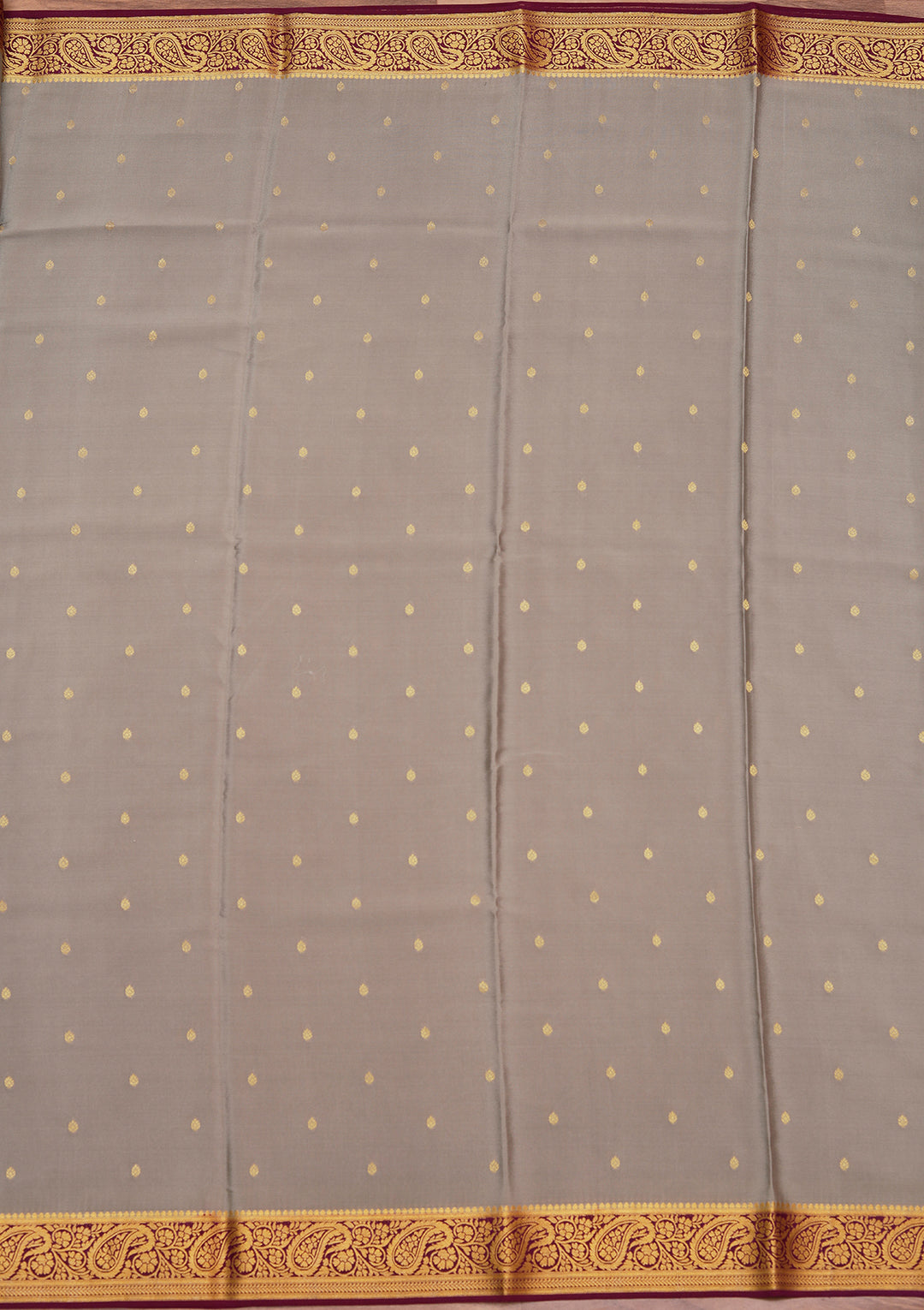 Light Grey Zariwork Pure Crepe Silk Saree