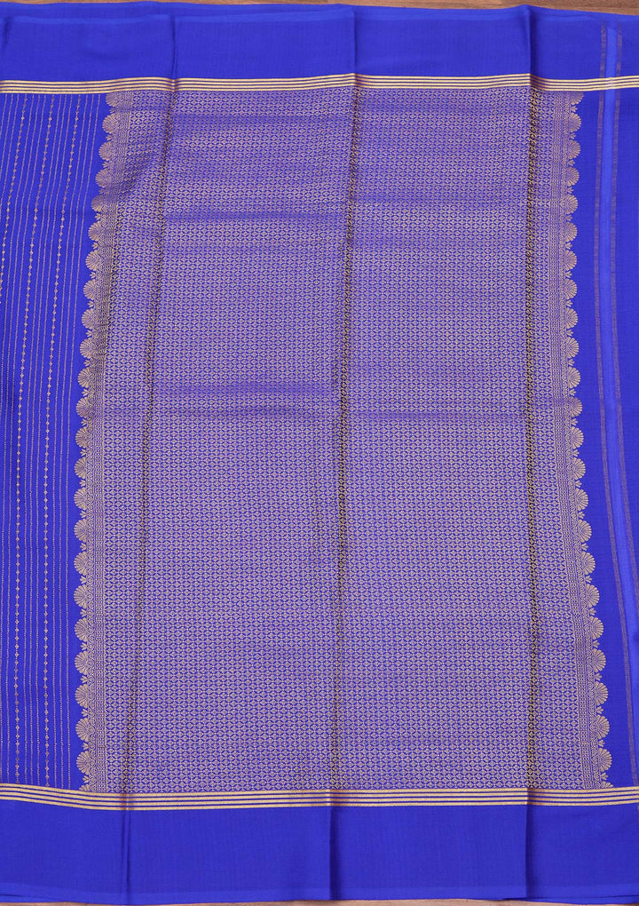 Royal Blue Zariwork Pure Crepe Silk Saree