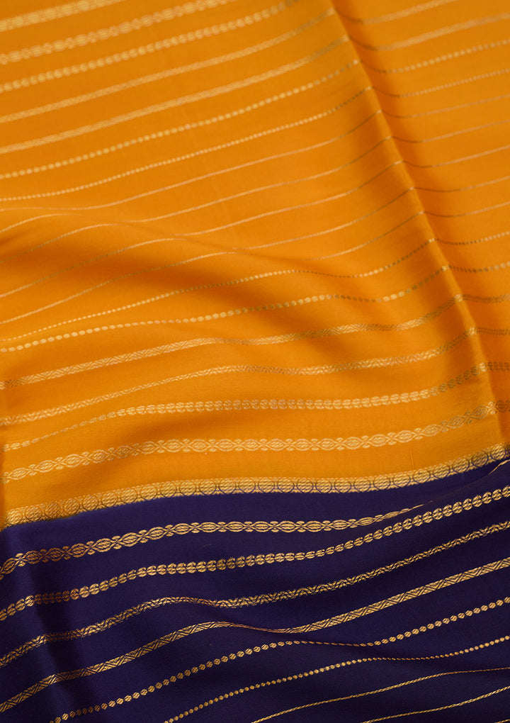 Orange Zariwork Pure Crepe Silk Saree