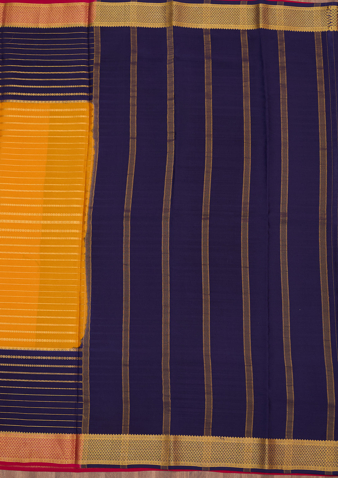 Orange Zariwork Pure Crepe Silk Saree