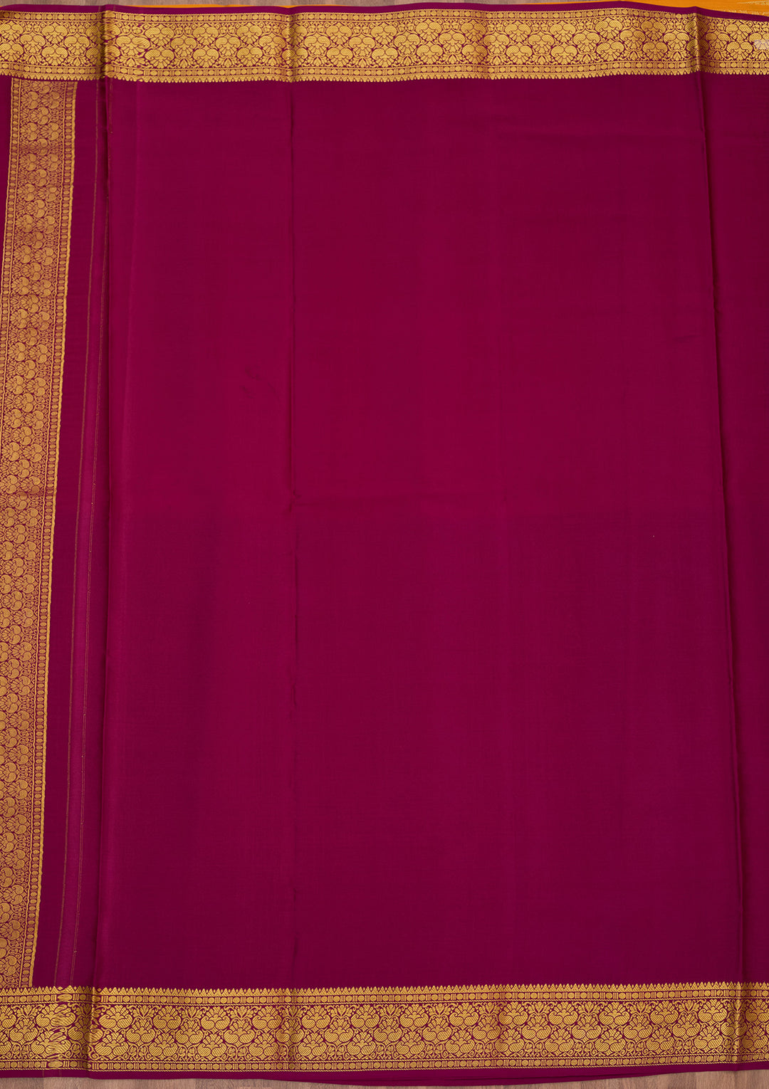 Mustard Zariwork Pure Crepe Silk Saree