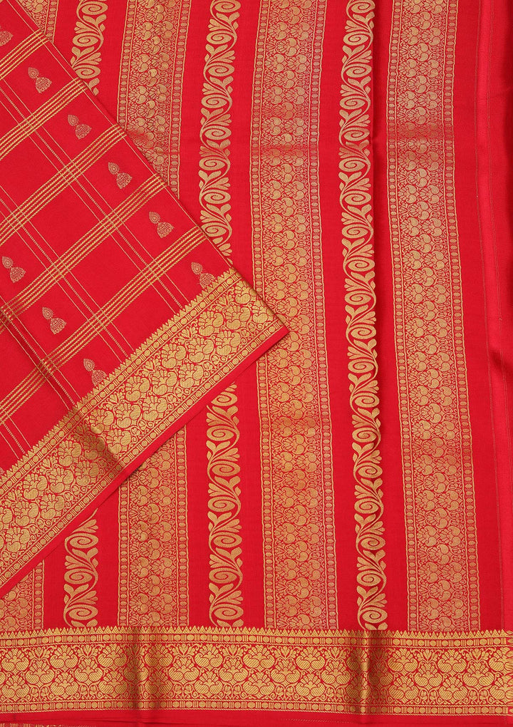 Orange Zariwork Pure Crepe Silk Saree
