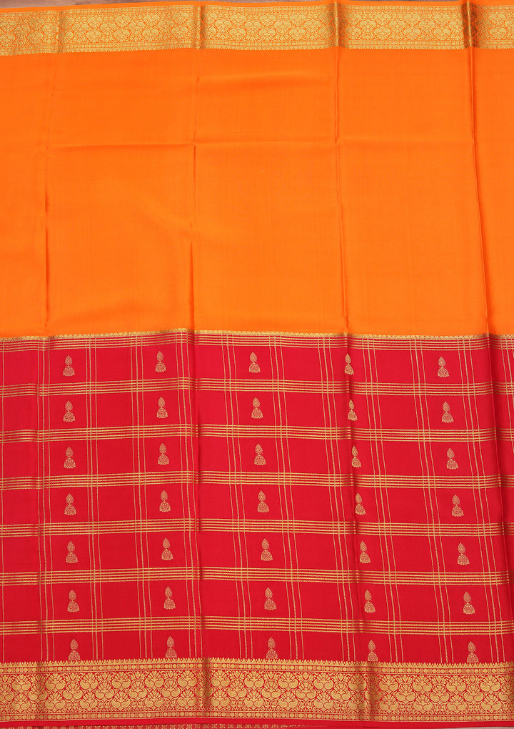 Orange Zariwork Pure Crepe Silk Saree