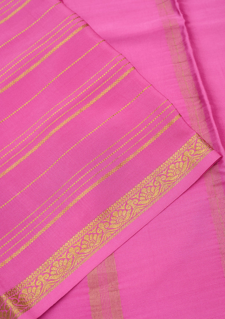 Onion Pink Zariwork Pure Crepe Silk Saree