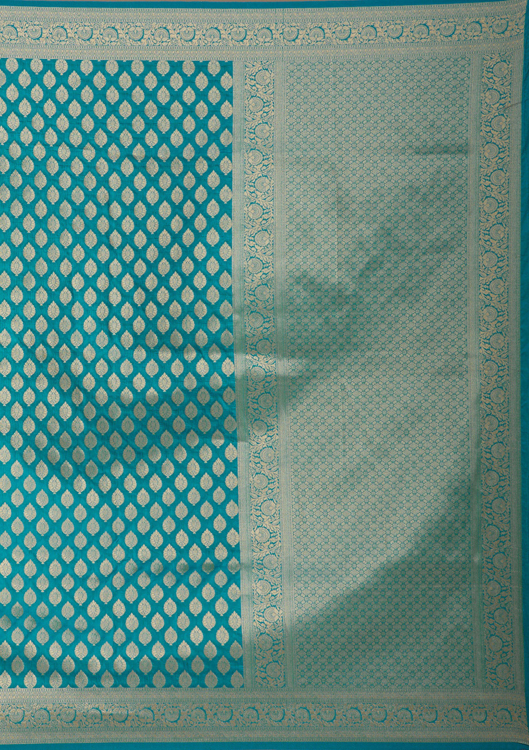 Turquoise Blue Zariwork Art Silk Saree