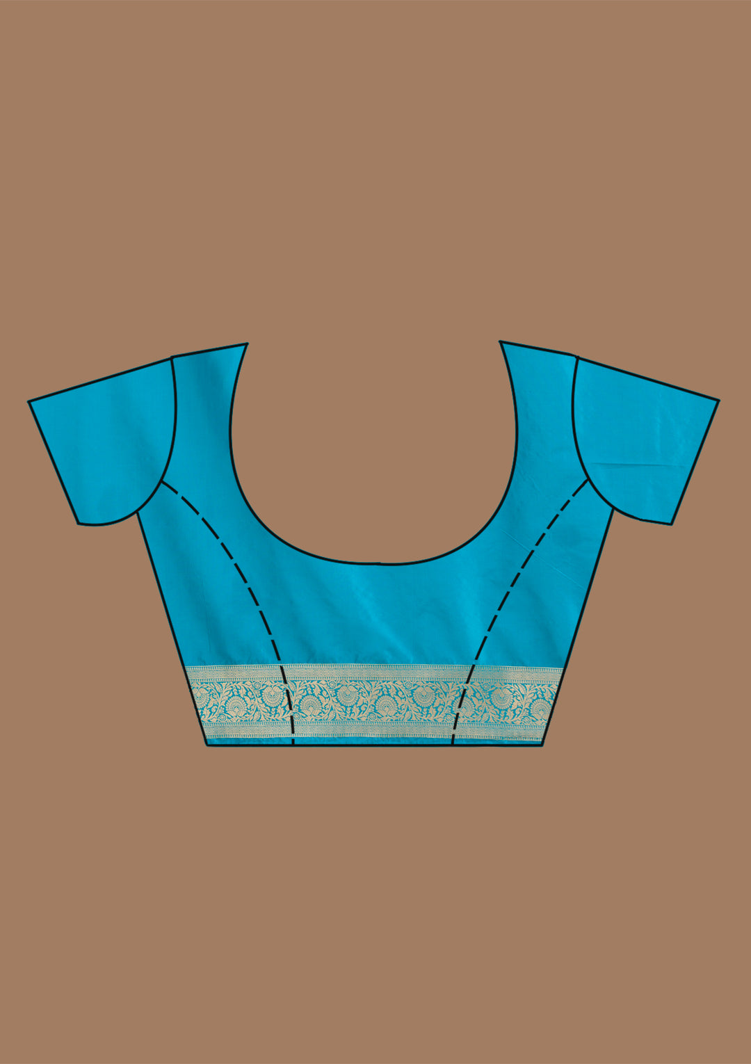 Turquoise Blue Zariwork Art Silk Saree