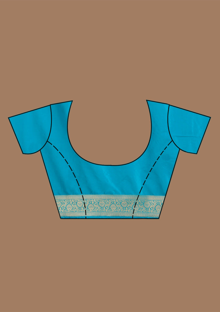 Turquoise Blue Zariwork Art Silk Saree