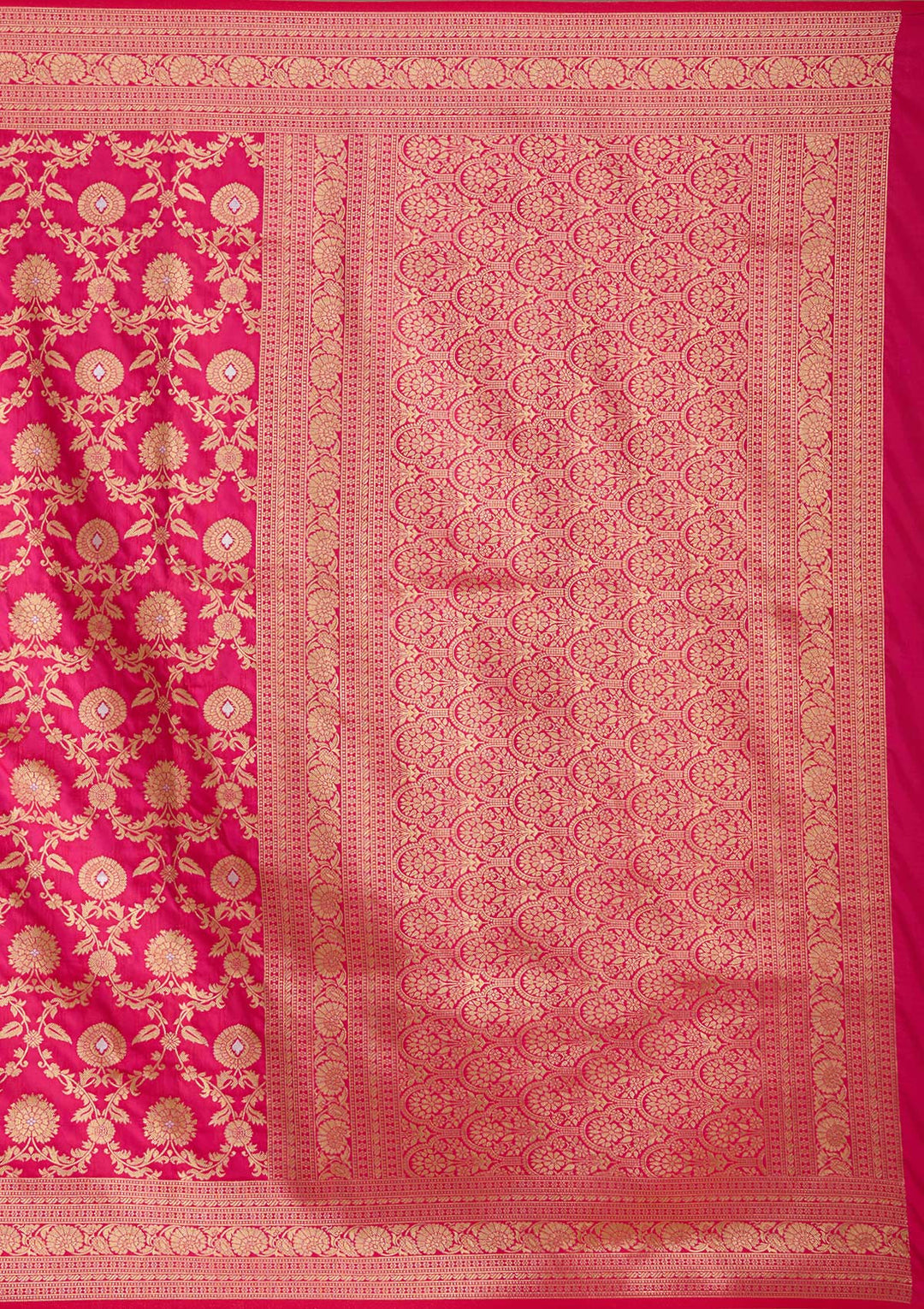 Rani Pink Zariwork Art Silk Saree