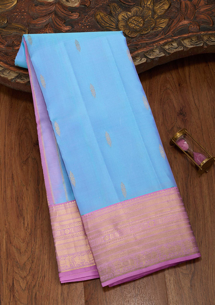 Blue Zariwork Pure Silk Saree