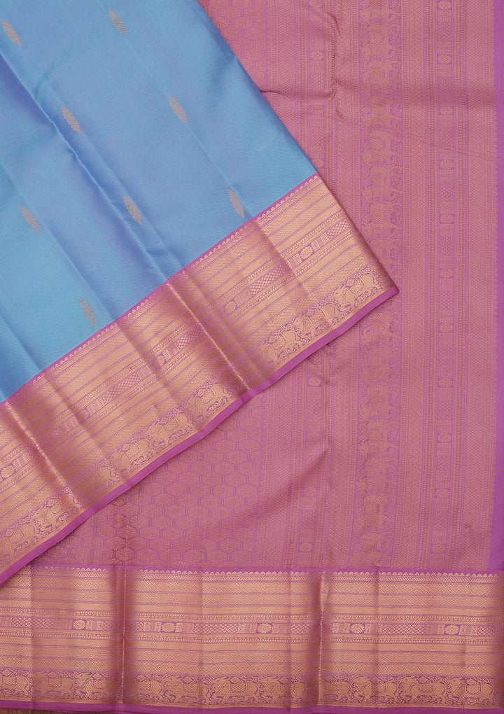 Blue Zariwork Pure Silk Saree