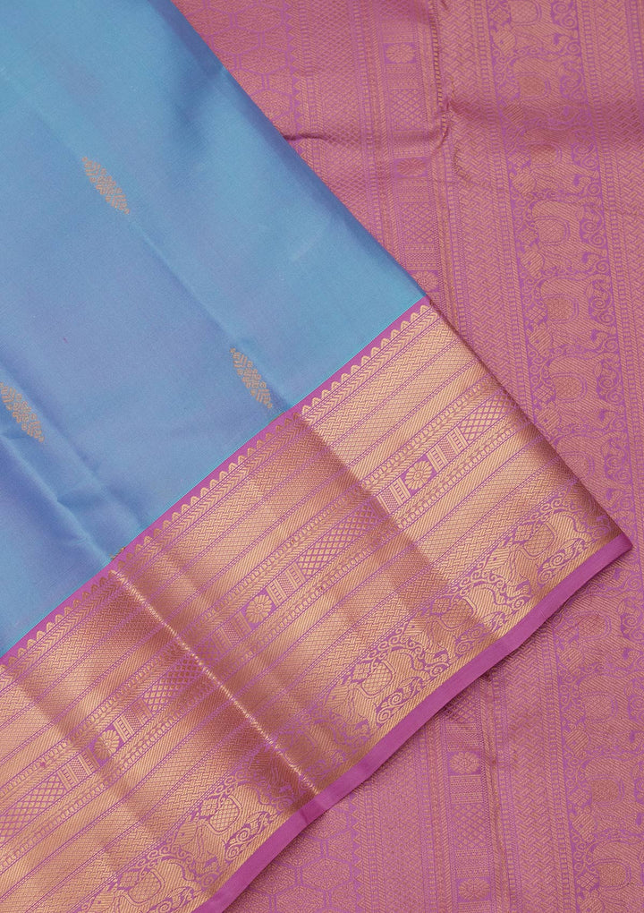 Blue Zariwork Pure Silk Saree