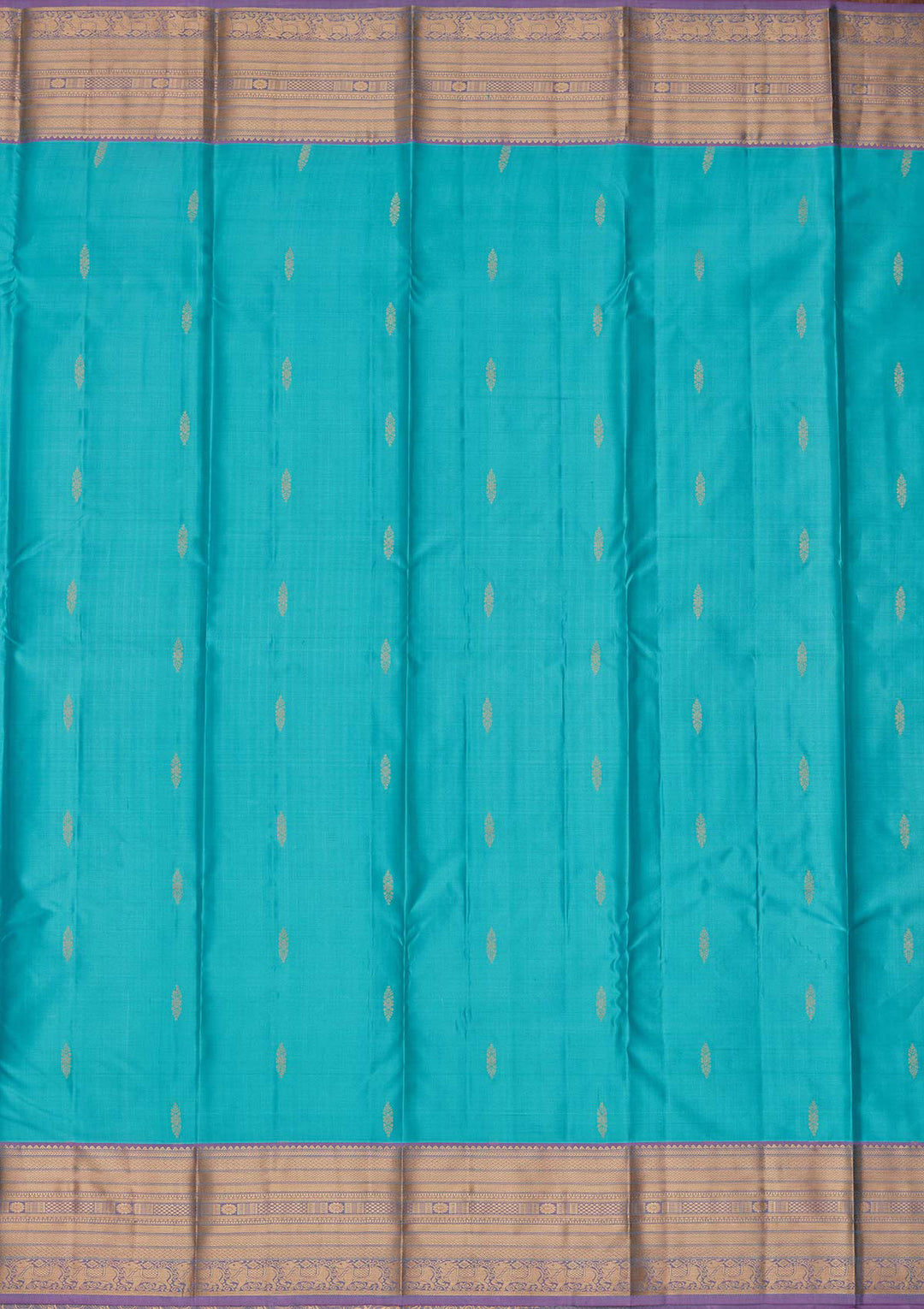Turquoise Blue Zariwork Pure Silk Saree
