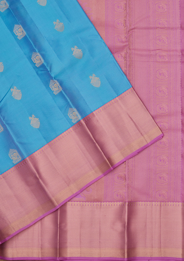 Blue Zariwork Silk Saree