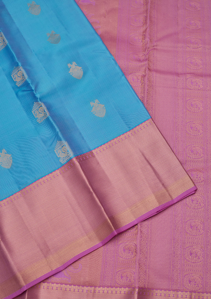 Blue Zariwork Silk Saree